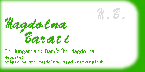 magdolna barati business card